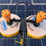 EU Standard Solar Panel Cleaning Brush with Double Rotary Heads and Nylon