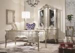 Glossy Royal Classic Home Office Desks Luxurious Wooden White Writing Table And