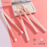 5pcs Plastic Makeup Brushes White Plastic Handle Vegan Fiber Eye Makeup Brush
