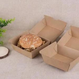 Wholesale Burger Packaging Square Disposable To Go Boxes Microwave Paper Box Eco Friendly from china suppliers