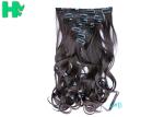 Black Curly Synthetic Clip In Hair Extensions Human Hair Wefts