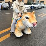 Golden Electric Dinosaur Ride on Scooter for Kids in Shopping Mall