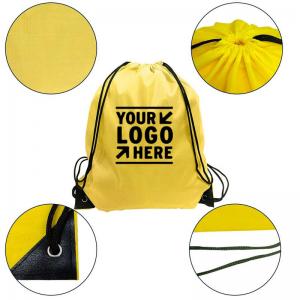 Wholesale Custom LOGO Polyester Drawstring Backpack Pull String Bag from china suppliers