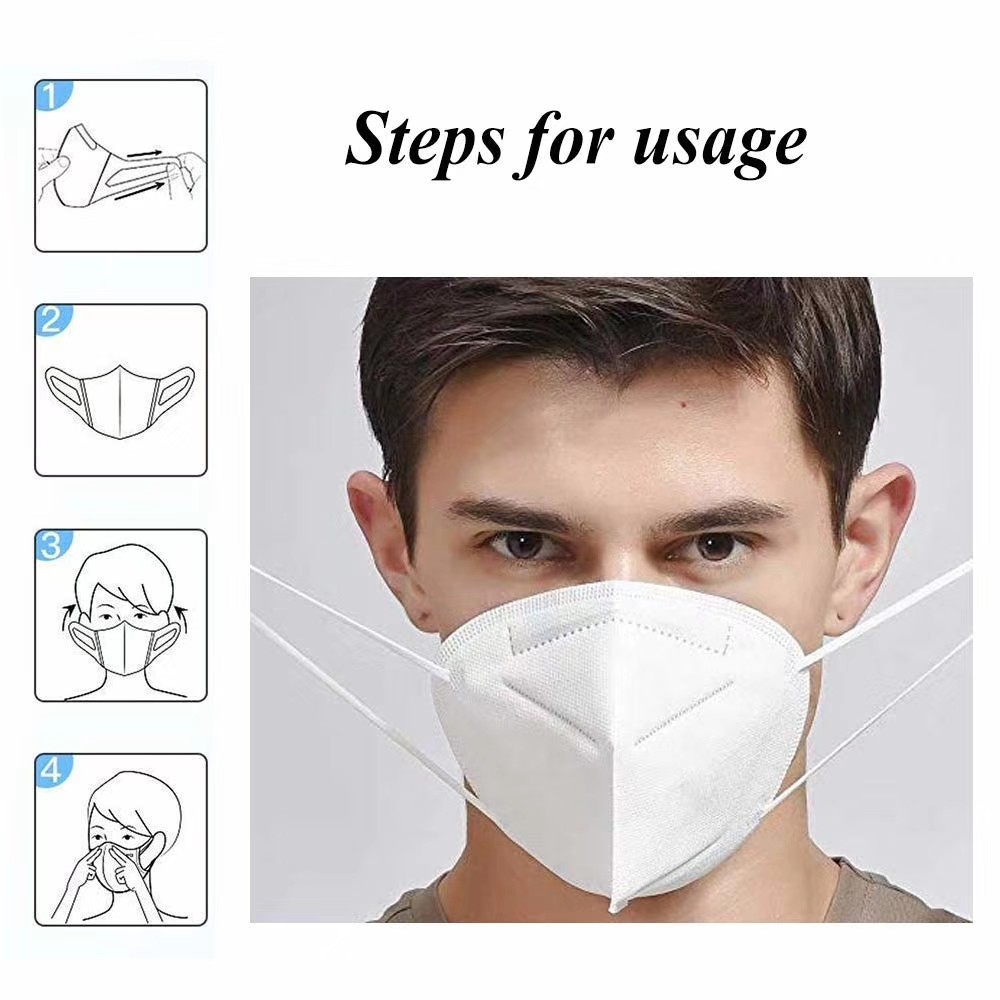 5 Ply KN95 Disposable Protective Face Mask , Meltblown Nonwoven Fabric Mask