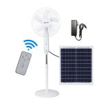 Aluminum 16 Inch Solar Fan AC DC 12V With LED Light Solar Powered Floor Fan