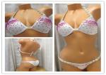 White Crystal Competition Bikini Fitness Suit Colorful Rhinestone Bikini