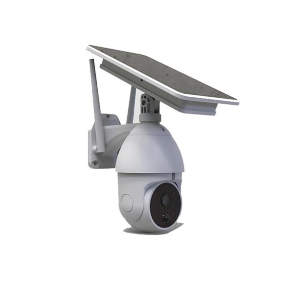 Smart Wi-Fi White Security Camera Solar Charge 1080P Home Surveillance Support