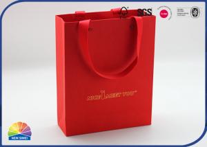 Wholesale New Year Festival Gift Package Red Paper Bag Customized Gold Stamping from china suppliers