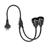 Indoor 3M 3 Prong Extension Cable Male To Dual Female Y Splitter Power Cord