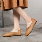 S434 Spring And Autumn New Classic Round Toe Leather Shoes Hollow Out Literary