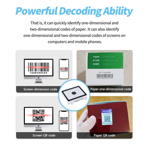 Embedded Fixed QR Code Scanner Mini QR Scanner Module White