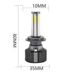 N6 Cars H4 Led Headlight 6 Side Highlight Modified H11 Headlight Bulb