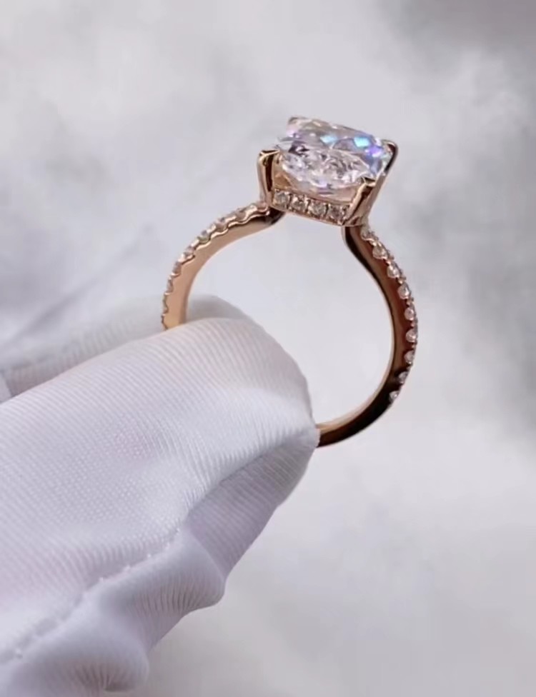 Radiant Diamond Ring White Diamond Ring Engagement Wedding Rings Lab Grown Diamond Rings