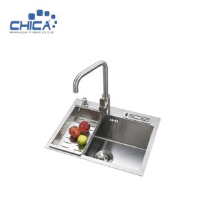 Wholesale Single Bowl Handmade kitchen Sinks Wish Soap Dispenser SUS304 stainless steel Kitchen Sinks With Knife Rest from china suppliers