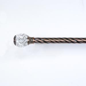 Wholesale 22mm Anti Copper Curtain Pole Set Crystal Decorative Head from china suppliers