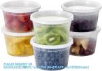 16oz. Plastic Deli Food Storage Containers With Plastic Lids, Disposable Togo