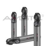 R10 Four Flute End Mill 0.4μm Carbide Ball End Mill H6 For Steel