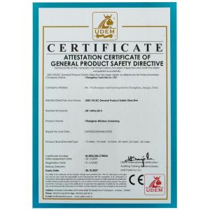 changzhou yushi net co., ltd Certifications
