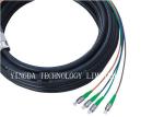 FC / APC 4 Core Optical Fiber Pigtails Patch Cord Cable Waterproof Black ,