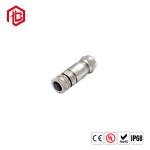 M12 Hexagonal Head Metal Copper Nut Waterproof Connector 8C Signal