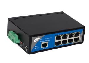 Wholesale 250m Industrial POE Media Converter 1 Gigabit Uplink Ethernet 8 10/100M POE Ports from china suppliers