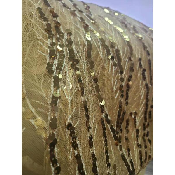 Wholesale Wave Pattern Net Base Embroidery Sequin Fabric for Dresses Covers Accessories