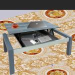 Grey Lift Top Coffee Table With Hidden Storage Compartment Space Save