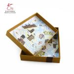45mm Height Kraft Paper Chocolate Packaging Paper Box With Brown Ribbon