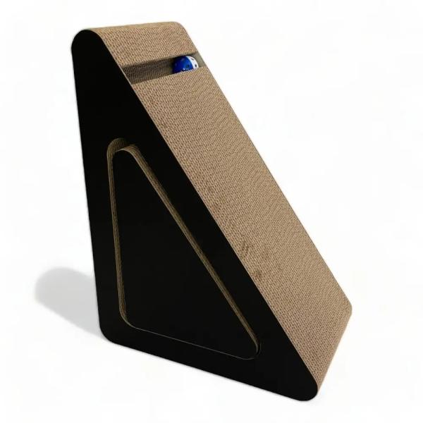100% Recyclable Triangle Cardboard Cat Scratcher Multiple Angle 3 Sided Cat