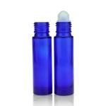 Blue OEM Perfume Oil Roll On Bottles Screw Cap 10ml Roller Ball Bottle