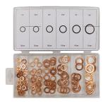 110pcs 6 Sizes Metric Copper Flat Ring Washer Gaskets Assortment Set Kit