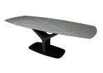 Large Tempered Glass Extendable Dining Table Ceramic Topped For 10-12 Seats