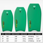 20.9 Inch Board Width Woowave EVA Surfboard Bodyboard with Bodyboard Leash Green