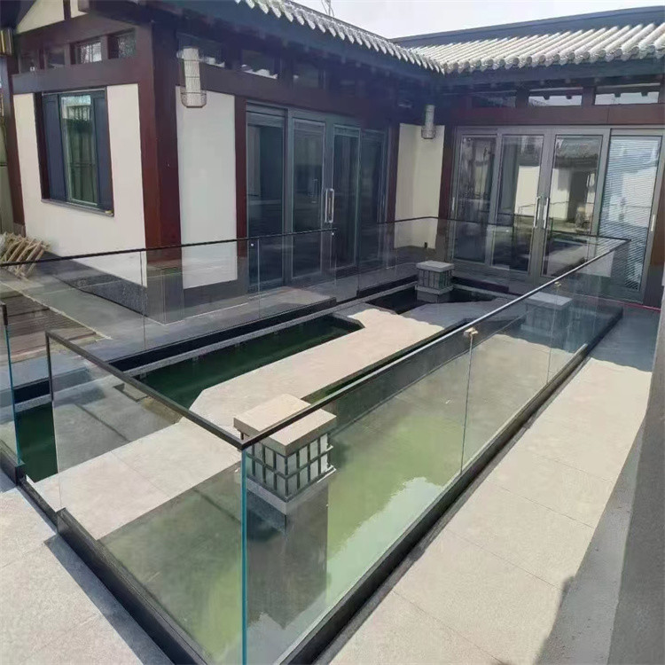 Staircase SS Aluminum Glass Railing Handrails For Balcony Deck Wall Architectural