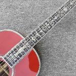 100% All Real Abalone Ebony Fingerboard OOO45s Acoustic Electric Guitar in Wine