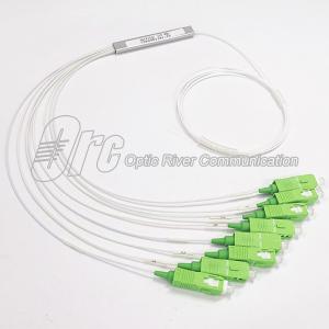 China G657A1 1x8 Fiber Optic PLC Splitter With Green SC Connectors on sale