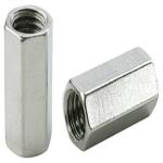 Long Hex Square Round Coupling Nut DIN6334 M12 Carbon Steel Acme Nuts
