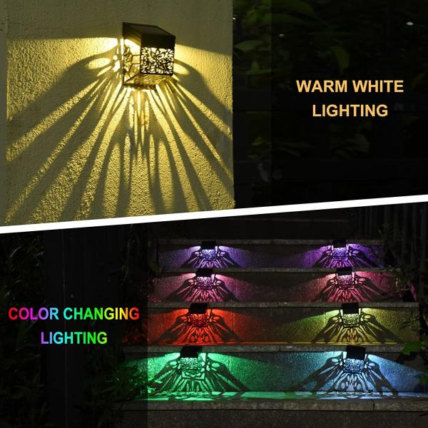 Outdoor Waterproof Solar Yard Fence Light Multiple Colors Solar Led Gate Pillar