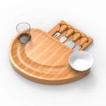 Semicircle Conch Shape Bamboo Cheese Cutting Board and Knife Set for Customized