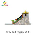 customized color Inflatable Water Slide On Land For Kids Entertainment