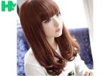 14 Inch Brown Wave C Parting Heat Resistant Synthetic Hair Wigs For Young 100%