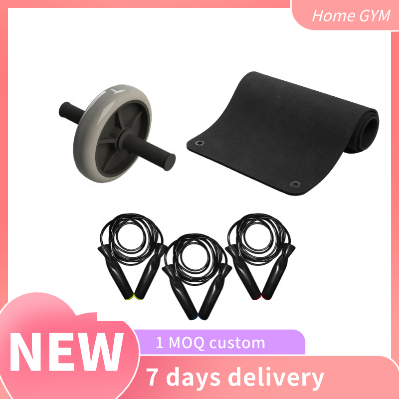 Bodybuilding Muscle Exercise PP ABS Abdominal Roller 6 In 1 Ab Wheel Roller Kit