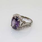Rose Gold Plated 925 Silver Ring with 10mmx13m Oval Pink Cubic Zircon (R207)