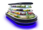 Supermarket Mini Round Island Open Refrigerator Dairy Fruit Beverage Display