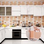 Ceramic Tile Brick Design Waterproof Wallpaper for Kitchen 3D PVC Self Adhesive
