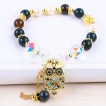 Handmade Gemstone Beaded Bracelet Natural Indian Agate Stone Bracelet Adjustable