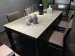 Modern Rectangle Marble Top Solid Wood Set Dining Table Design