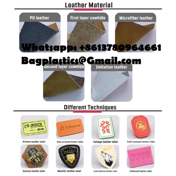 Customized Stamping Logo Eco Friendly Embossed Leather Tags Leather Patch Sewing Iron On Leather Labels For Clothes Garment Hat