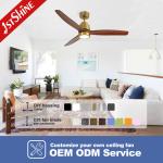 10- 1stshine LED Ceiling Fan with Gold Luxury Solid Wood and Adjustable LED