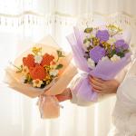 30x35cm Knited Pile Handmade Tulip Yarn Bouquet Great Mother's Day Present